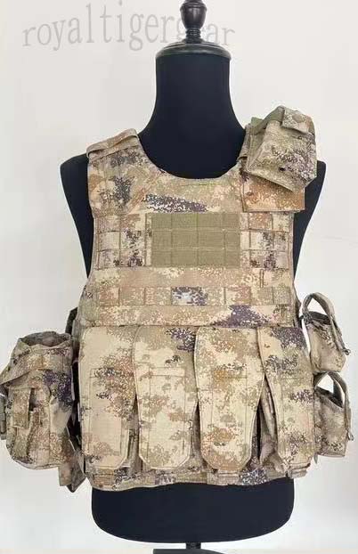 China PLA Type 21 Xingkong Starry Sky Desert Highland Camo Heavy MOLLE Armor Plate Vest 10 pouch