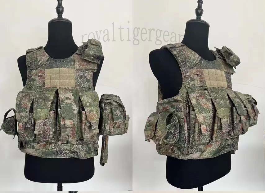 China PLA Type 21 Xingkong Starry Sky Woodland Camo Heavy MOLLE Armor Plate Vest w/ 10 pouch