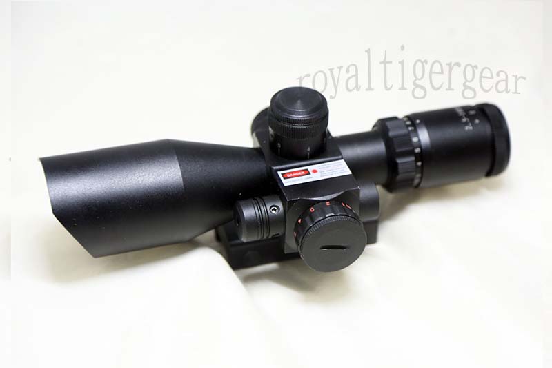 Red Green Illuminated Mil-dot Magnification 2.5-10 x 40E Tactical Rifle Scope with Red Laser